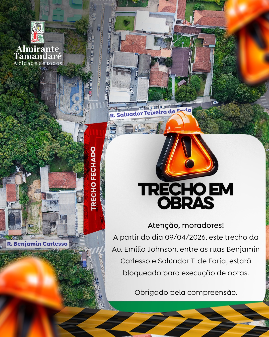 Post no instagram da Prefeitura de Almirante Tamandaré